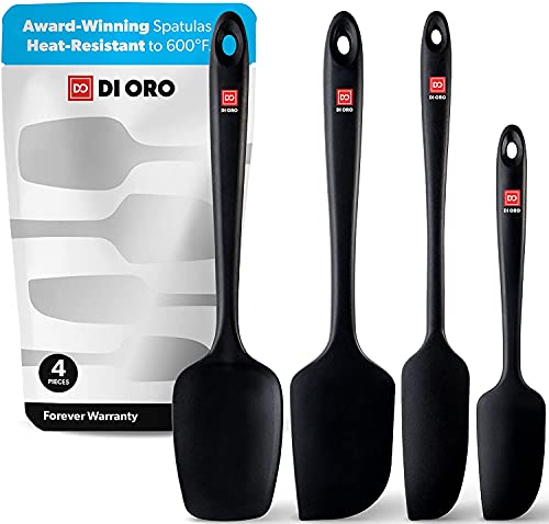 Conjunto de Espátulas em Silicone DI ORO di Oro Living - Utensílios de Cozinha - silicone, ergonômico, anti-deslizante, aço inoxidável