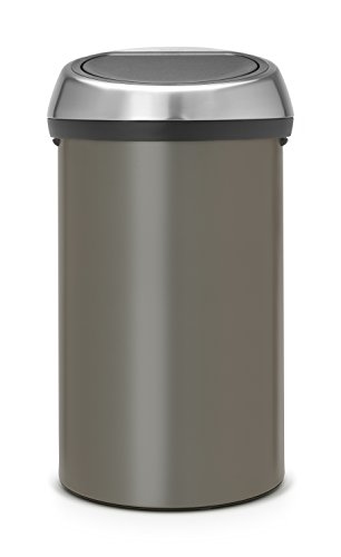 Caixote do Lixo BRABANTIA Touch Bin Platinum Brabantia - Lixeiras e cestos de lixo - 60 litros, design moderno, base anti-deslize, tampa automática