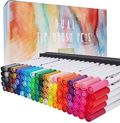 Marcador de Linha Dupla Gc Quill 100 Cores GC QUILL - Marcadores e marcadores de texto - duplo, grossa, fina, preenchimento