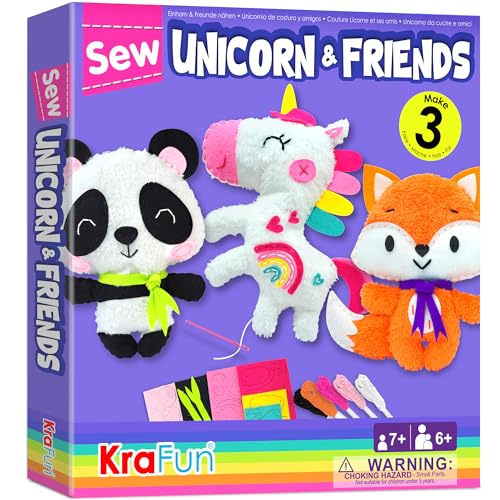 Kit de Costura KRAFUN Unicornio (Idade Mínima: 6 anos) KRAFUN - Brinquedos - costura, criativa, tecido, agulhas