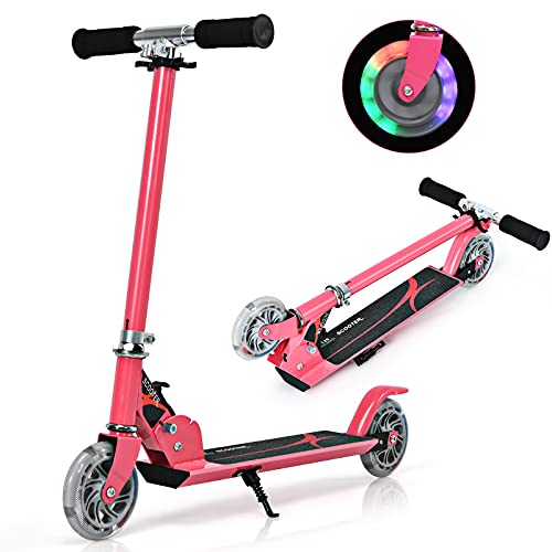 Trotinete Custo Patinete Rosa com Roda Amarelo COSTWAY - Suportes para bicicletas para veículos - rosa, amarelo, 70 kg, 1,2 cm