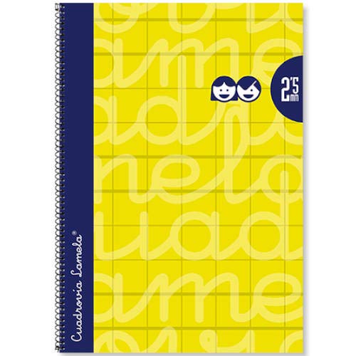 Caderno e Bloco de Notas SPIRALFOLIO 80 Folhas Amarelo Quadrado Lamela - Cadernos e bloco de notas - caderno, bloco de notas, spiralfolio, amarelo, quadrado