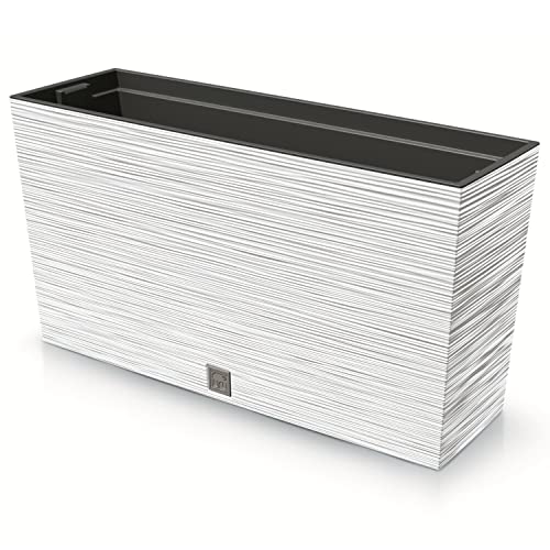Vaso PROSPERPLAST FURU CASE MEDIUM (Plástico - Branco) Prosperplast - Móveis de exterior - plástico, branco, vertical, elegância