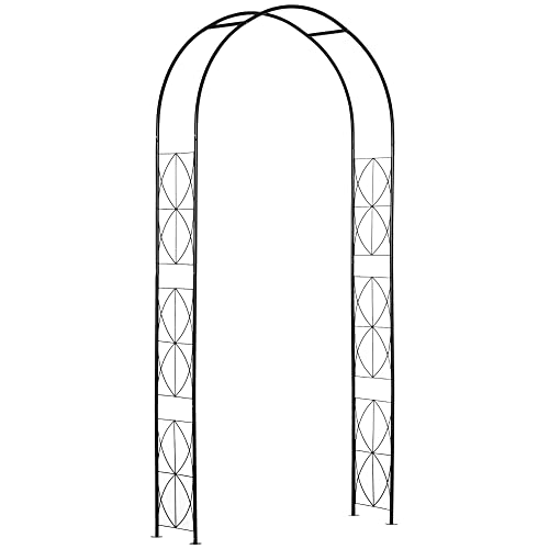 Arco de Jardim Outsunny | Preto | 114 x 30 x 230 cm SPANISH AOSOM - Arcos de jardim, treliças, caramanchões e pérgulas - preto, 114x30x230cm