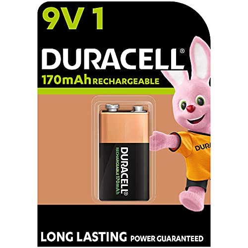 Pilhas Recarregáveis DURACELL Rechargeable Battery 9V Duracell - Baterias de uso geral - pilha recarregável, duracell, 9V, 170mah, ion-lítio