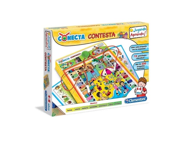 Jogo de Tabuleiro CLEMENTONI Conecta Contesta (Idade Mínima Recomendada: 4 anos) CLEMENTONI - Jogos - 350 perguntas, 4 anos, educativo, ilustrado