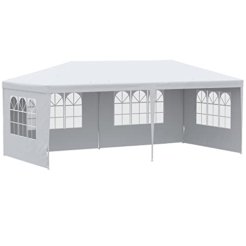 Tenda de Jardim Outsunny | 585 x 295 x 255 cm - Branco SPANISH AOSOM - Móveis de exterior - tenda, jardim, outsunny, branco, 585x295x255cm