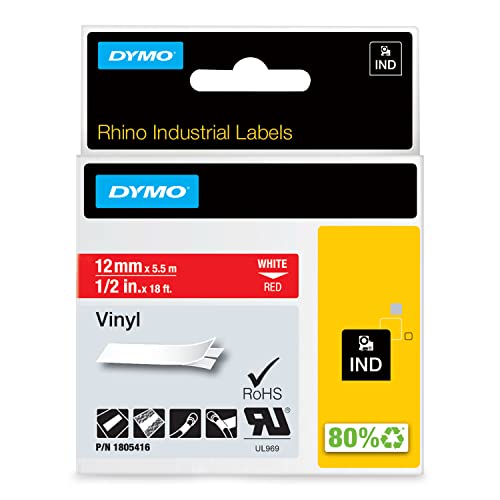 Fita para Etiquetadora DYMO 1868753 Branco sobre Vermelho DYMO - Fitas de etiquetas e recargas - branco, vermelho, compatível, preto