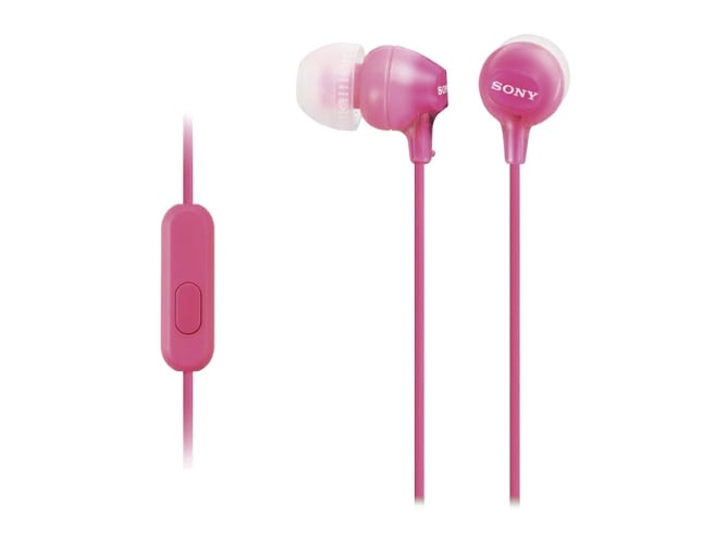 Auriculares Com Fio SONY MDR-EX15APPI (In Ear - Microfone - Rosa) Sony - Fones de ouvido e headsets - in ear, microfone, rosa