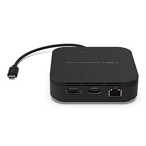 Belkin Thunderbolt 3 Dock Core - Station d'accueil (USB-C, USB 3.1, Gigabit Ethernet, Thunderbolt 3) Belkin - Estações de acoplamento para laptops - thunderbolt 3, usb-c, gigabit ethernet, 20 cm