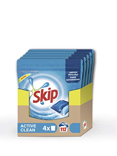 Limpador de Máquina SKIP ACTIVE CLEAN (4 Unidades) Skip - Detergente para a roupa - limpador, mãquina, skip active clean
