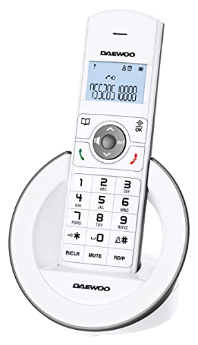 Telefone sem fio DAEWOO DTD-1400 Branco Daewoo - Telemóveis - sem fio, agenda 50 números, autonomia 8h, identificador chamadas