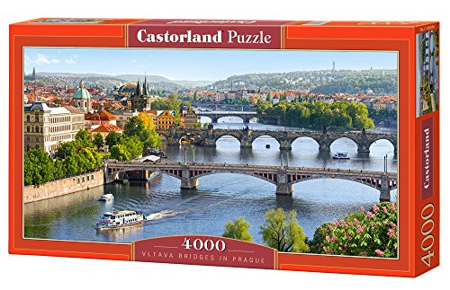 Puzzle CASTORLAND Vltava Bridges in Prague (Idade Mínima: 12 Anos - 4000 Peças) Castorland - Quebra-cabeças de encaixar - puzzle, castorland, vltava bridges, praga, 4000 peças, madeira