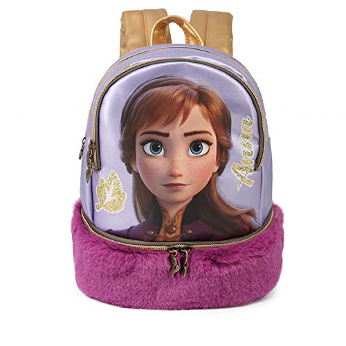 Mochila FROZEN 2 Lilás e Roxo (32,5x20x26,5cm) KARACTERMANIA - Mochilas - frozen 2, alça ajustável, correia acolchoada, bolso frontal