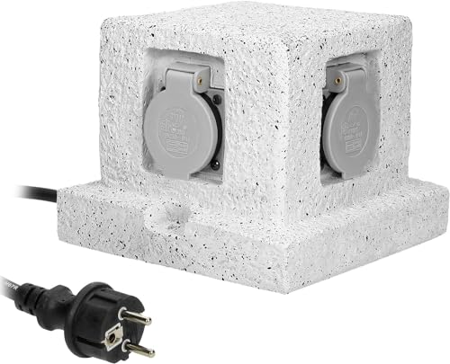 Tomada SCHUKO exterior com fachada de pedra Miratic - Fios e cabos elétricos - fachada em pedra, cabo de borracha, exterior