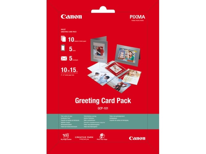 Kit de Fotografia CANON GCP-101 (Branco - A4) Canon - Cartões de cumprimentos e de nota - 10 folhas, 170g/m², compatível, pixma