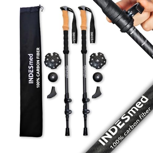 Bastão Desportivo INDES MED Trekking (Carbono - 130 cm) INDESmed - Bengalas e bastões de caminhada - carbono, 130 cm, trekking