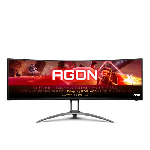 Monitor Gaming Curvo AOC AG493UCX (49'' - 4 ms - 120 Hz) AOC - Monitores de computador - 49 polegadas, curvo, dual-qhd, 165hz, freesync premium pro