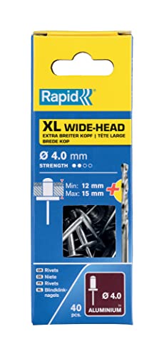 Conjunto de Parafusos e Porcas RAPID Rapid Xl Ø 4 X 18 Mm 40 Pcs Rapid - Rebites - 40 peças, alumínio, cabeça plana, 18 mm