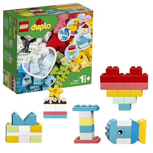LEGO DUPLO Classic: The Heart Box (Idade Mínima Recomendada: 2 anos) LEGO - Brinquedos - 2 anos, 80 peças, instruções fáceis, jogo imaginativo