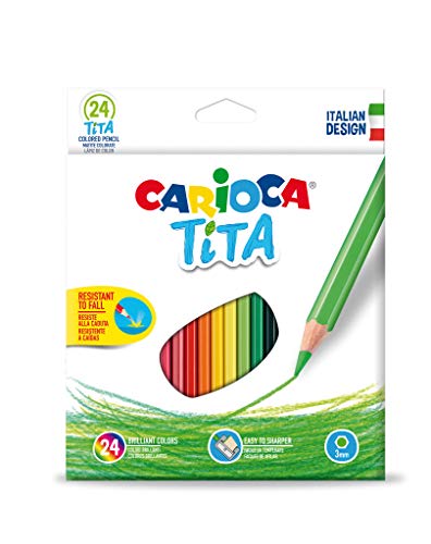 Caixa de 24 Lápis Cor Hexagonais CARIOCA TITA Carioca - Lápis - 24 lápis, hexagonais, cores vivas, tinta à base de água