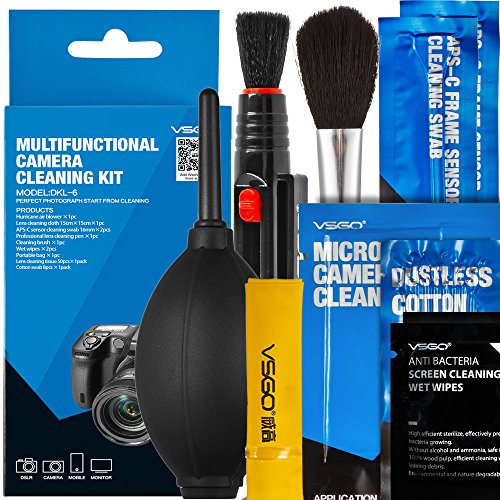Kit de Limpeza para Máquina Fotográfica VSGO DKL-6 VSGO - Limpeza de eletrônicos - limpeza, fotográfica, vsgo dkl-6, plástico