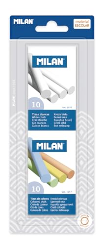 Caixa de 20 Marcadores MILAN Brancos e Cores Milan - Marcadores e marcadores de texto - 20 marcadores, resistentes à água, escrita suave, ponta larga