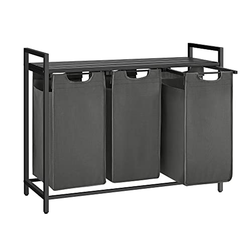 Cesto para Roupa Suja VASAGLE (3 Bolsas - Preto) VASAGLE - Aparelhos de lavanderia - 3 bolsas, preto