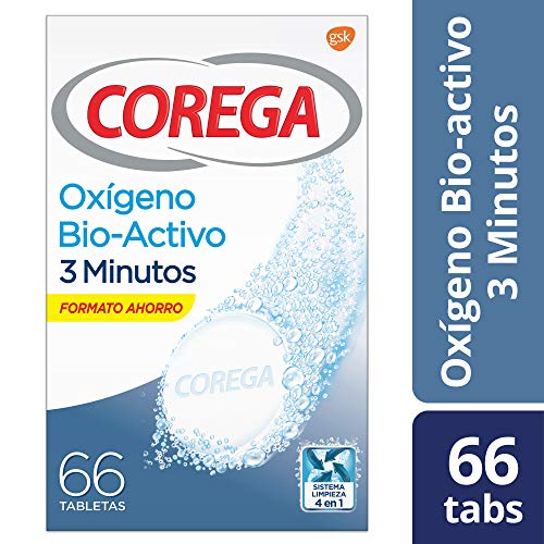 COREGA OXIGENOS BIOACTIVOS 3 MINUTOS 66 TABLETAS Corega - Limpeza de próteses dentárias - bioactivos, oxigénios, tabletas