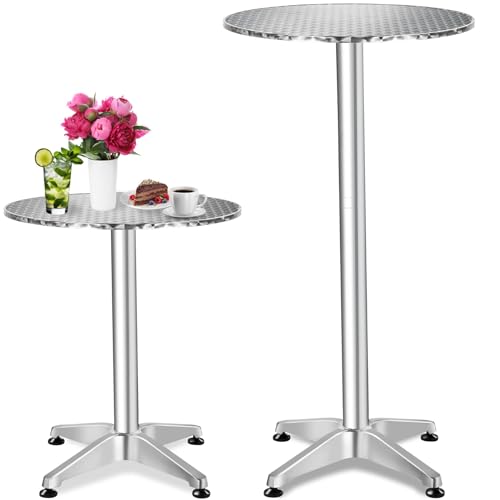 Mesa de Centro TECTAKE (Prata - Aço Inoxidável - 60x50x70/110cm) TecTake - Móveis de exterior - prata, aço inoxidável, 60x50x70/110cm, versátil