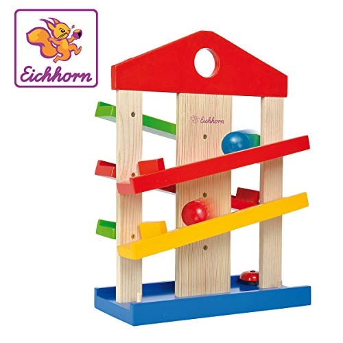 Brinquedo sobre rodas Eichhorn 100002025 | Madeira Eichhorn - Conjuntos de pista de mármore - madeira, multi cor, 1 ano, menino