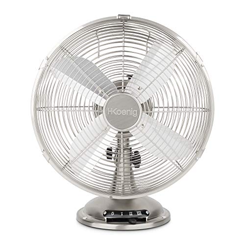 Ventoinha de Mesa H.KOENIG Joe48 (3 velocidades - 50 W - Diâmetro: 40 cm) H.Koenig - Ventoinhas de mesa e de pedestal - 3 velocidades, 50 W, 40 cm, 4 asas