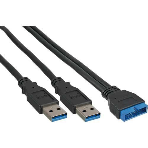 Adaptador de Interface StarTech.com USB32PCARBONE Interno USB 3.0 InLine - Cabos de armazenamento e transferência de dados - usb 3.0, 2x usb a, 40 cm, 5000 mbit/s