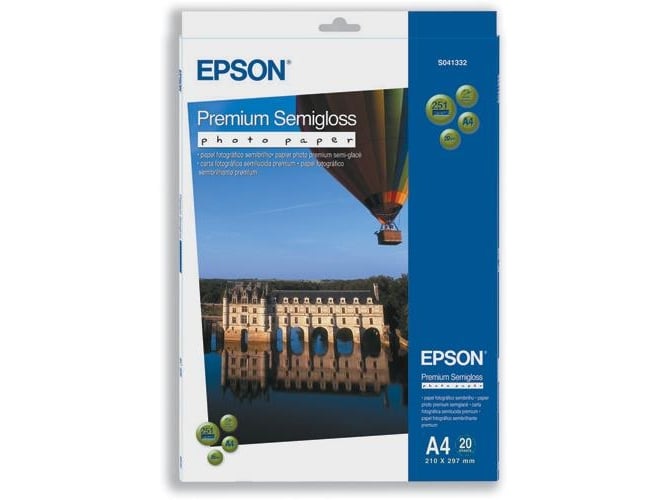 Papel Fotográfico EPSON Premium Semigloss Photo Paper DIN A4 251g/m² 20 Folhas Epson - Papel de impressora e copiadora - 251 g/m², a4, semigloss, 20 folhas