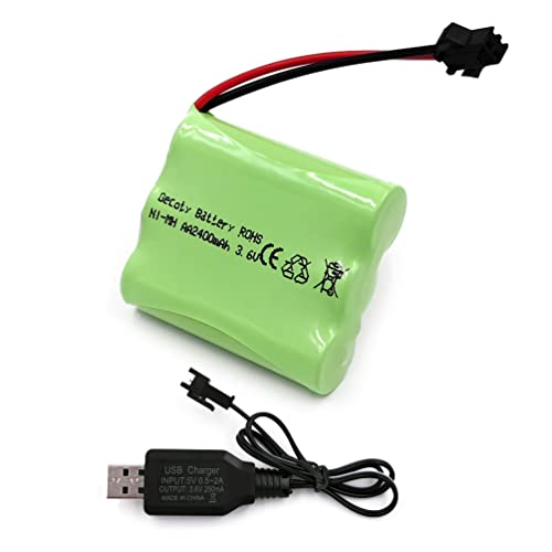 Pilha recarregável GECOTY Bateria 3.6V 2400mAh Gecoty - Baterias de uso geral - 2400mah, 3.6V, recarregável, 1000 vezes