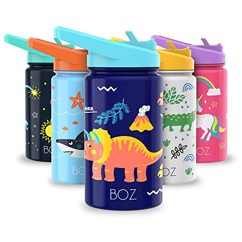 Garrafa de Montanha BOZ Dino (414 ml - Inox) BOZ - Porta-alimentos e bebidas - 414 ml, inox, resistente, divertida