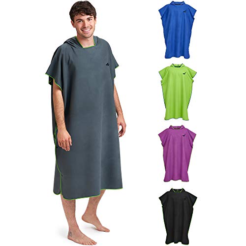 Toalha com Capuz FIT-FLIP Surf (L - Cinza) BGT GmbH & Co. KG - Toalhas de praia - algodão, 150g/m², cinza, capuz