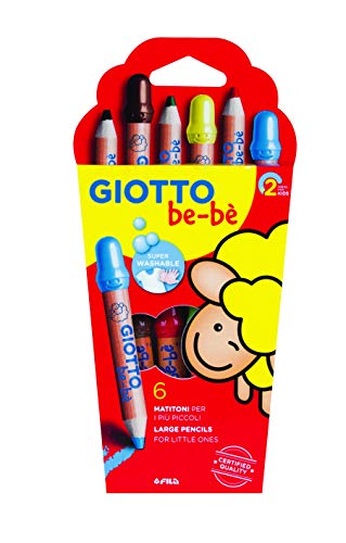 Lápis Cor GIOOTTO Be-Bè (Caixa de 6 - Multicor) Giotto be-bè - Material de escritório geral - multicor, 7 mm, tampa plástica, fácil lavagem