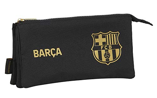 Estojo FC BARCELONA 2ª Equipação Triplo (25 x 15 cm) safta - Estojos para canetas e lápis - 2ª Equipação, 25 x 15 cm, tecido de nylon