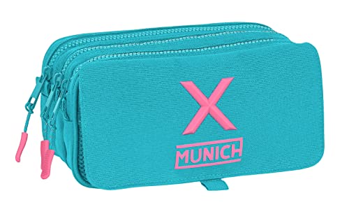 Porta-Revistas Portatodo Triple Big Munich Basicos Turquesa safta - Estojos para canetas e lápis - portarevistas, pvc, cores, estrelas, fecho corrido