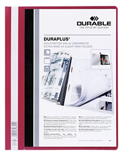 Durable 1000 Duraclip Plus Pasta Vermelho (Recondicionado Sinais de Uso) Durable - Pastas de arquivo - pasta, multitaladro, 1000 clips