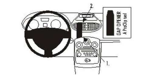 Suporte BRODIT ProClip 853796 (Universal) Brodit - Auto-falantes veiculares - universal, usb, preto, 1m