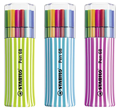 Caixa de Feltros STABILO 683/0-1E Multicor (15 Un) Stabilo - Canetas - ponta de feltro, cores vivas, tinta base água, lavável