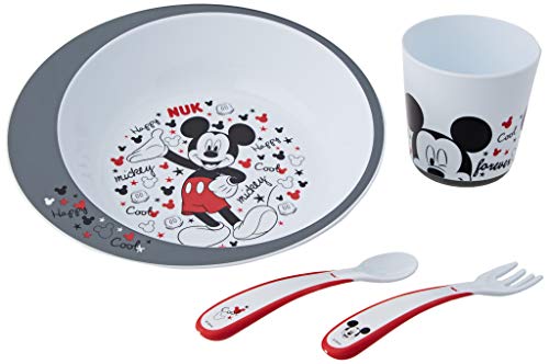 Conjunto de Refeição DISNEY Mickey Mouse (9 meses) NUK - Jogos de jantar - conjunto, refeição, mickey mouse, 9 meses, prato, copo, utensílios