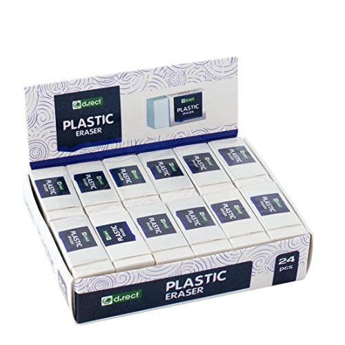 Goma de Borrado D.RECT Hi-Polymer (Branco - 24 Un) Leviatan - Borrachas - hi-polymer, remover texto, papel, caixa de cartão