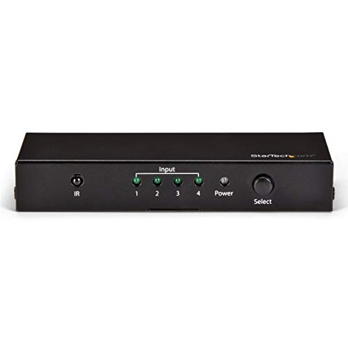 Comutador de vídeo STARTECH.COM VS421HDMI4K STARTECH - Áudio - 1,5 m, preto, 3840 x 2160, hdmi