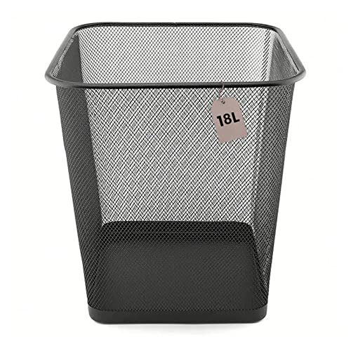 Caixote do Lixo METAL BOX 18L (Preto - Aço - 27x27x30cm) Detectalia - Lixeiras e cestos de lixo - 18L, preto, aço, 27x27x30cm