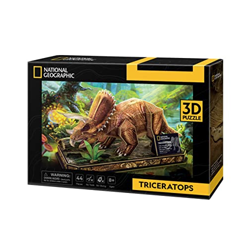 Puzzle 3D NATIONAL GEOGRAPHIC Triceratops (Idade Mínima: 8 anos - 44 Peças) World Brands - Jogos - puzzle 3d, national geographic, triceratops, idade mínima: 8 anos, 44 peças