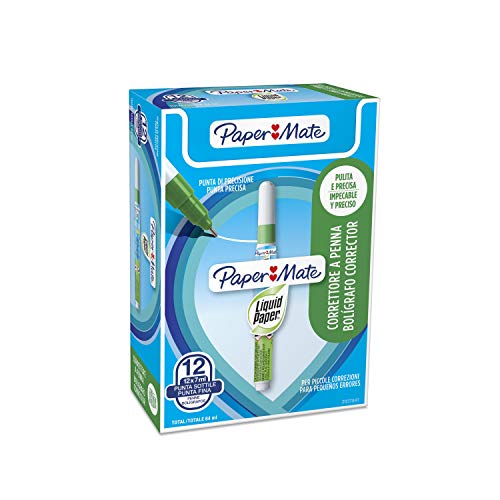 Corretor de Linha PAPERMATE Liquid Correction Green (Branco) Papermate - Correção de fluídos, canetas e fitas - corretor, linha, verde, branco, 7ml
