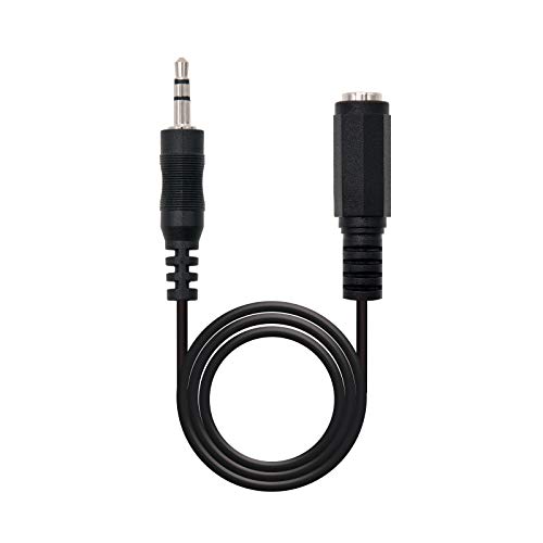 Cabo de Áudio NANOCABLE (Jack 3.5mm - Preto) NANOCABLE - Cabos de áudio e vídeo - jack 3.5mm, masculino/feminino, 5m